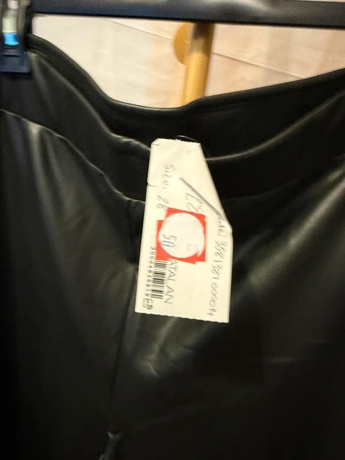 Papaya leather effect trousers - size 28
