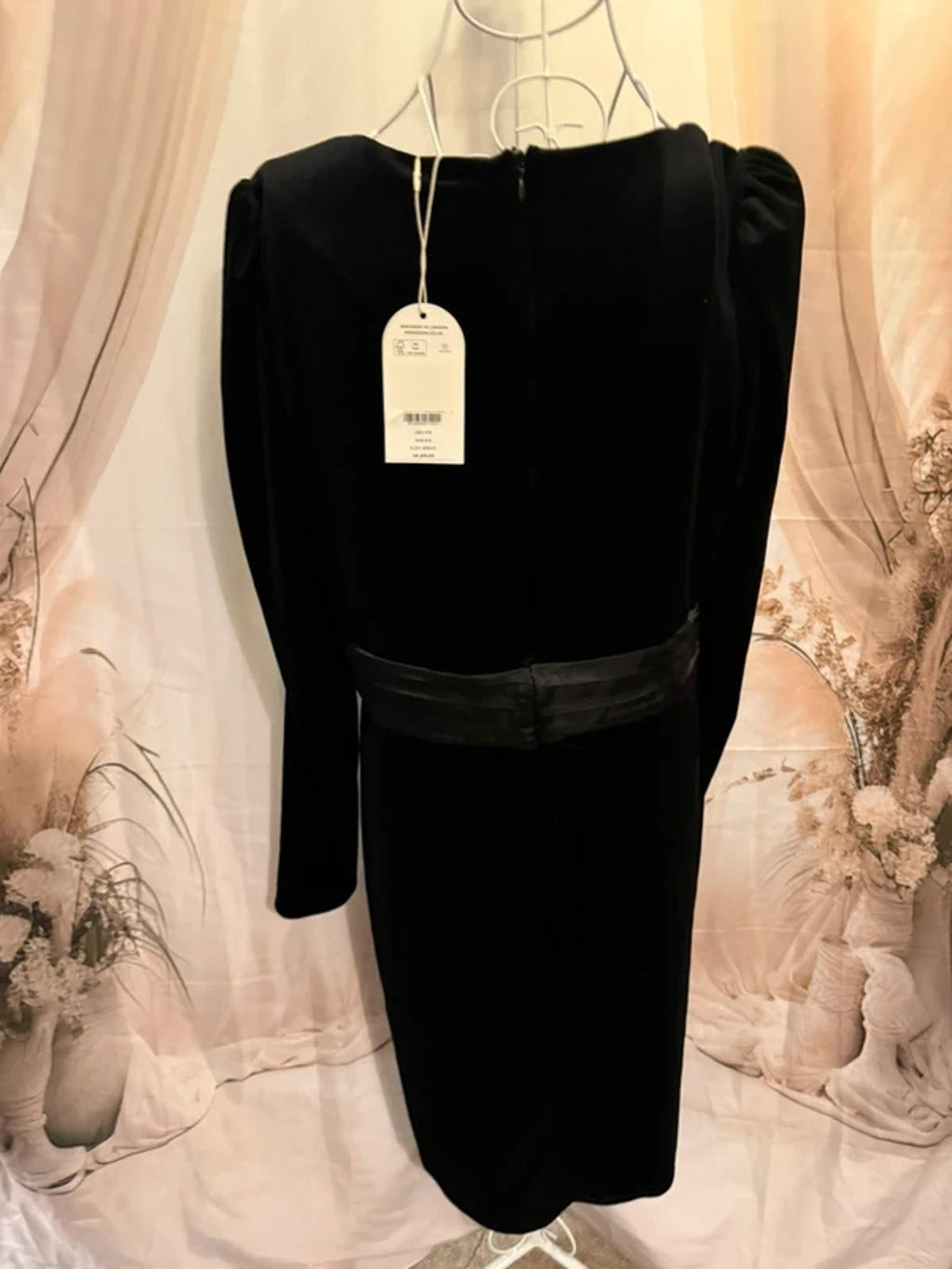 Monsoon velvet dress with flower detail - size 16